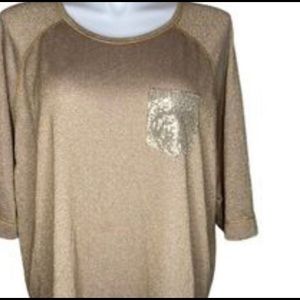 Gold sequin pocket top.